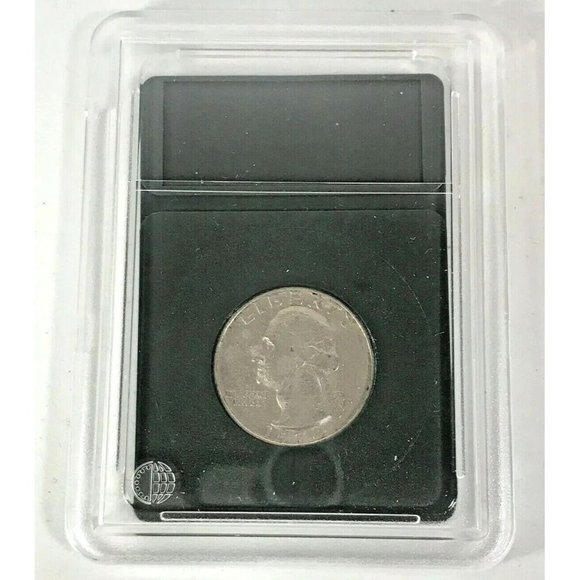 Quarter Premium Plastic Coin Holder Protect Case Display Saver Label Area 3.25" - Picture 1 of 6